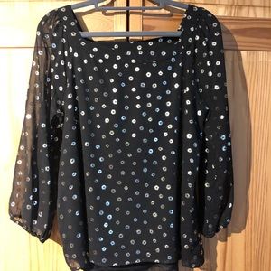 Papermoon Black blouse with gold details